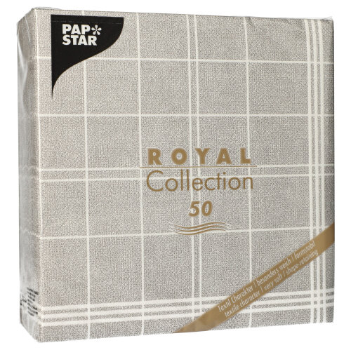 12500 Servietten "ROYAL Collection" 1/4-Falz 40 cm x 40 cm grau "Kitchen Craft"
