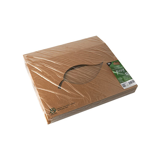 1200 Transport- und Catering-Kartons, Pappe "pure" 8 cm x 35,7 cm x 24,7 cm braun "100% Fair" mit Sichtfenster aus PLA