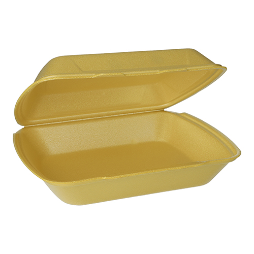 1600 Menüboxen mit Klappdeckel, XPS ungeteilt 7,5 cm x 24,3 cm x 20,8 cm gold