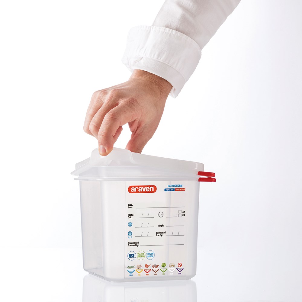 ARAVEN GN Behälter mit Deckel, Polypropylen, GN 2/3 (200 mm)