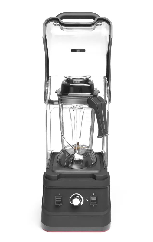Standmixer mit Schallgehäuse und BPA-freiem Behälter, 230V/1680W, 250x300x(H)540mm Mixer mit Schallschutzhaube, 2,5L, Schwarz, 220-240V/1680W, 250x300x(H)540mm