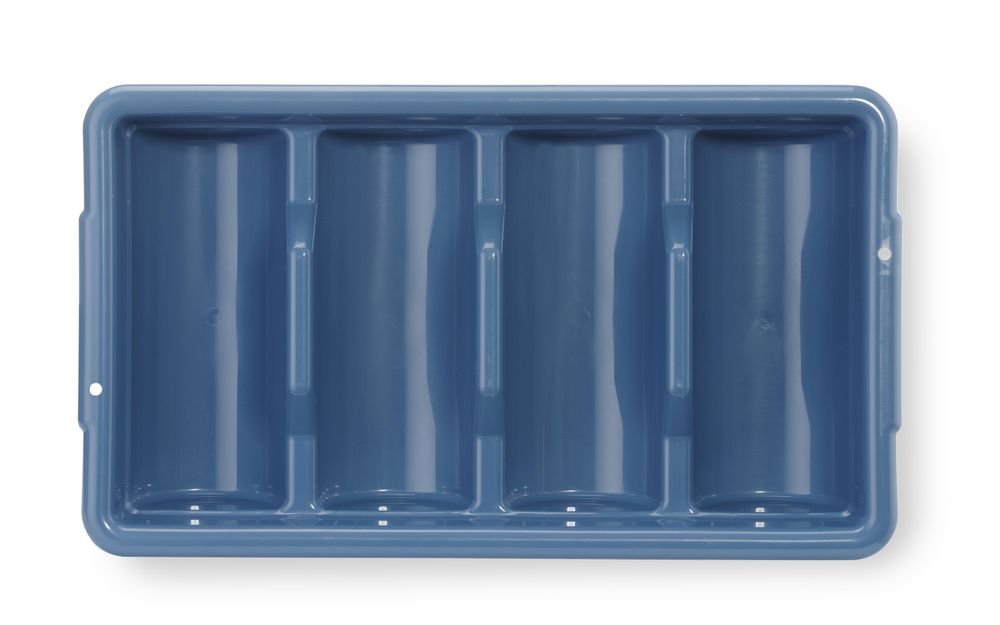 Besteck-Set mit Tablett, Blau, 525x300x(H)95mm, Rechteckig