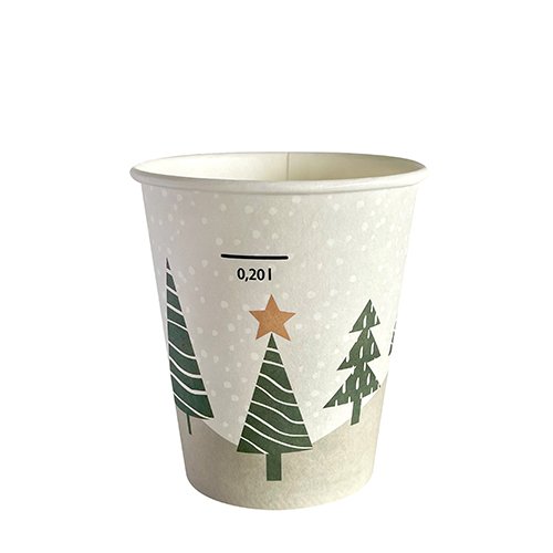 12000 Trinkbecher, Pappe "To Go" 0,2 l Ø 8 cm · 9,9 cm "Winter Forest"