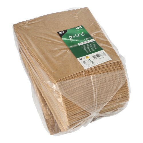 8000 Popcorn-Boxen Pappe "pure" eckig 1300 ml 19,7 cm x 7 cm x 7 cm braun klein