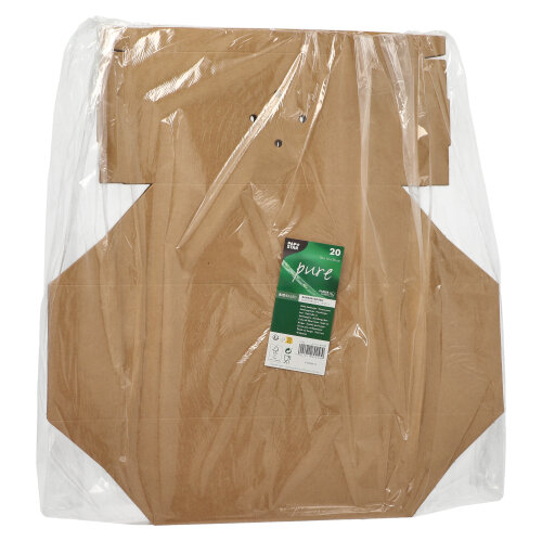20 Burgerboxen, Pappe "pure" 10 cm x 13 cm x 25 cm braun faltbar, groß 4400 Burgerboxen, Pappe "pure" 10 cm x 13 cm x 25 cm braun faltbar, groß