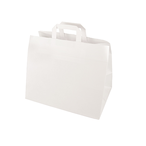 4800 Tragetaschen, Papier 27 cm x 32 cm x 17 cm weiss mit Tragegriff