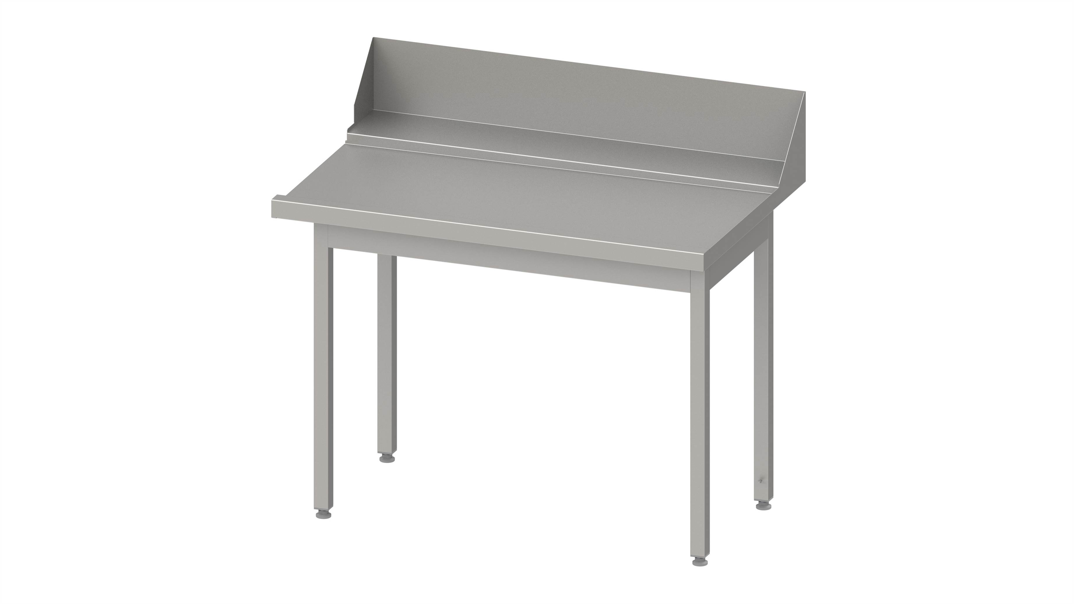 Ablauftisch "PRO", Korbführung mit Gefälle, ohne Grundboden, 800x750x880 mm, Anbauseite rechts, mit Aufkantung 200 mm, verschweißt Ablauftisch "PRO", Korbführung mit Gefälle, ohne Grundboden 1800x750x880 mm, Anbauseite rechts, mit Aufkantung 200 mm und Beckenblende, verschweißt