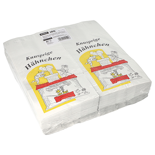 18000 Hähnchenbeutel, Papier mit Alu-Einlage 28 cm x 13 cm x 8 cm "Max & Moritz" 1/1