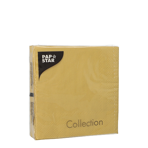 41160 Servietten, 3-lagig 1/4-Falz 25 cm x 25 cm gold