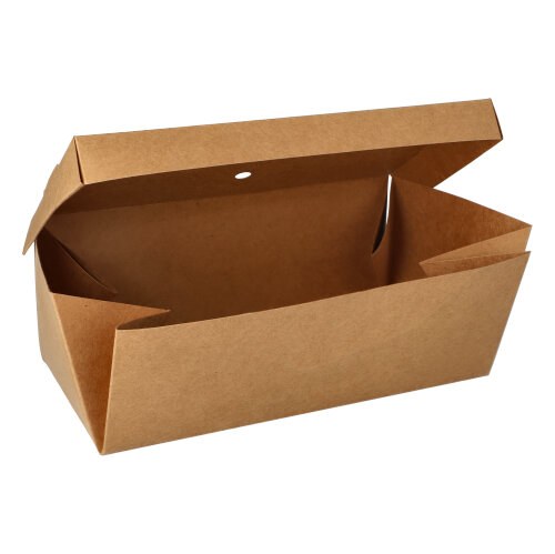 4400 Burgerboxen, Pappe "pure" 10 cm x 13 cm x 25 cm braun faltbar, groß