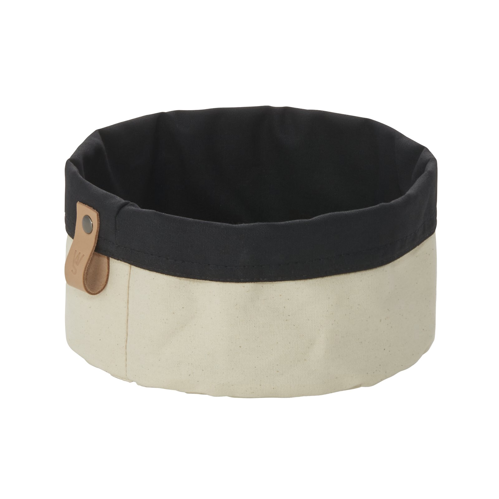 Brottasche FLIP COTTON, Ø 20 cm, Höhe 12 cm, schwarz/cream, Canvas Brottasche FLIP COTTON, Ø 20 cm, Höhe 12 cm, schwarz/cream, Canvas