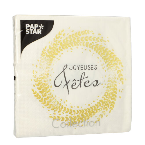 21600 Servietten, 3-lagig 1/4-Falz 33 cm x 33 cm "Spirale de Fete"