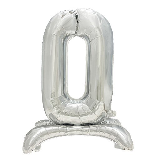 3840 Folienluftballon 73 cm silber "0" stehend
