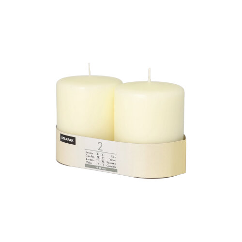 960 Stumpenkerzen Ø 80 mm · 100 mm elfenbein "Ivory" mit Flachkopf