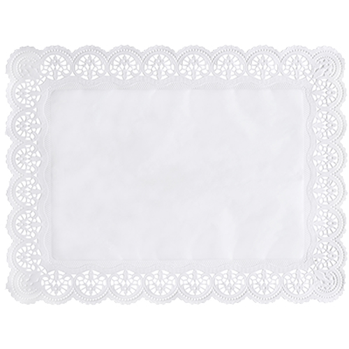 60000 Spitzenpapiere eckig 40 cm x 30 cm weiss