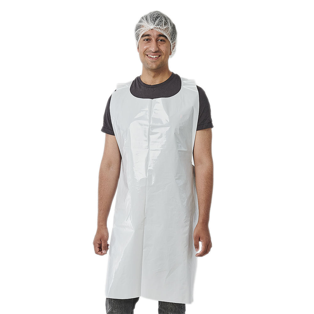 WORK-INN/-PS Latz-Schürzen, LDPE 130 cm x 75 cm weiss