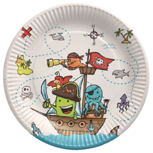 12000 Teller, Pappe rund Ø 23 cm "Pirate Crew"