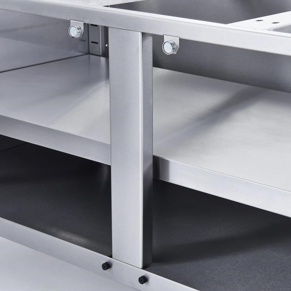 Geschlossener Unterbau mit Flügeltüren, Edelstahl, B. 1200 mm, Serie 700 ND von Stalgast