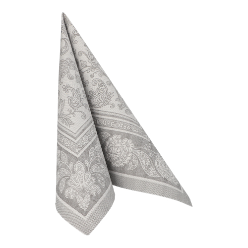 160 Servietten "ROYAL Collection" 1/4-Falz 40 cm x 40 cm grau "Ornaments" 12500 Servietten "ROYAL Collection" 1/4-Falz 40 cm x 40 cm grau "Ornaments"