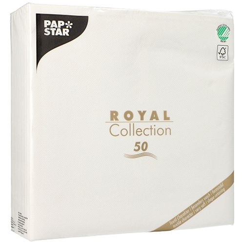 Servietten "ROYAL Collection" 1/4-Falz 48 cm x 48 cm weiss Servietten "ROYAL Collection" 1/4-Falz 48 cm x 48 cm weiss