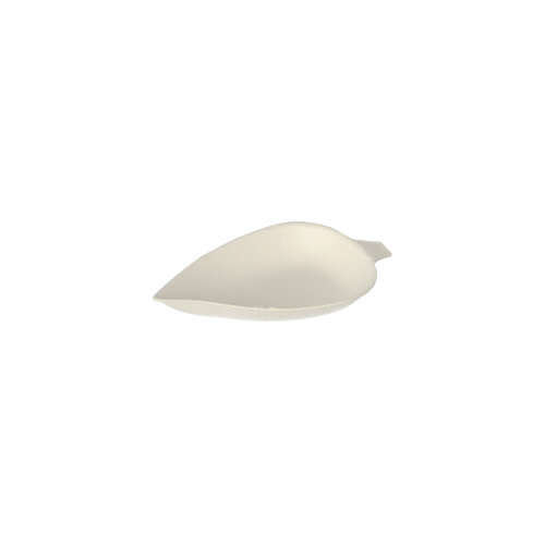 42000 Fingerfood - Teller, Zuckerrohr "pure" 8 cm x 6 cm weiss "Leaf"