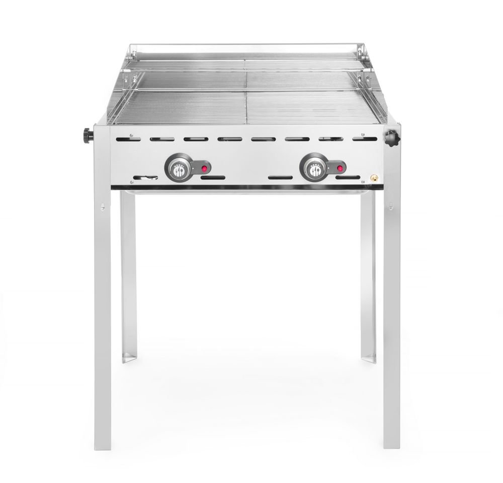 Grillsystem Green Fire 2 Brenner, HENDI, Profi Line, 2 Edelstahl Grillroste Gastronorm 1/1, 11,6kW, 740x612x(H)825mm Grillsystem Green Fire 2 Brenner, HENDI, Profi Line, 2 Edelstahl Grillroste Gastronorm 1/1, 11,6kW, 740x612x(H)825mm