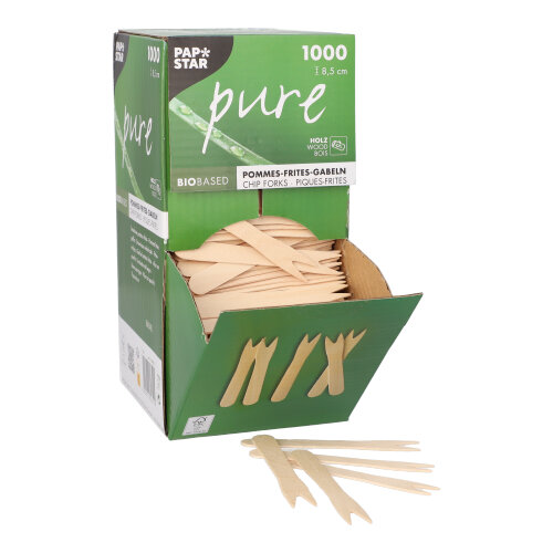 288000 Pommes-Frites-Gabeln, Holz "pure" 8,5 cm