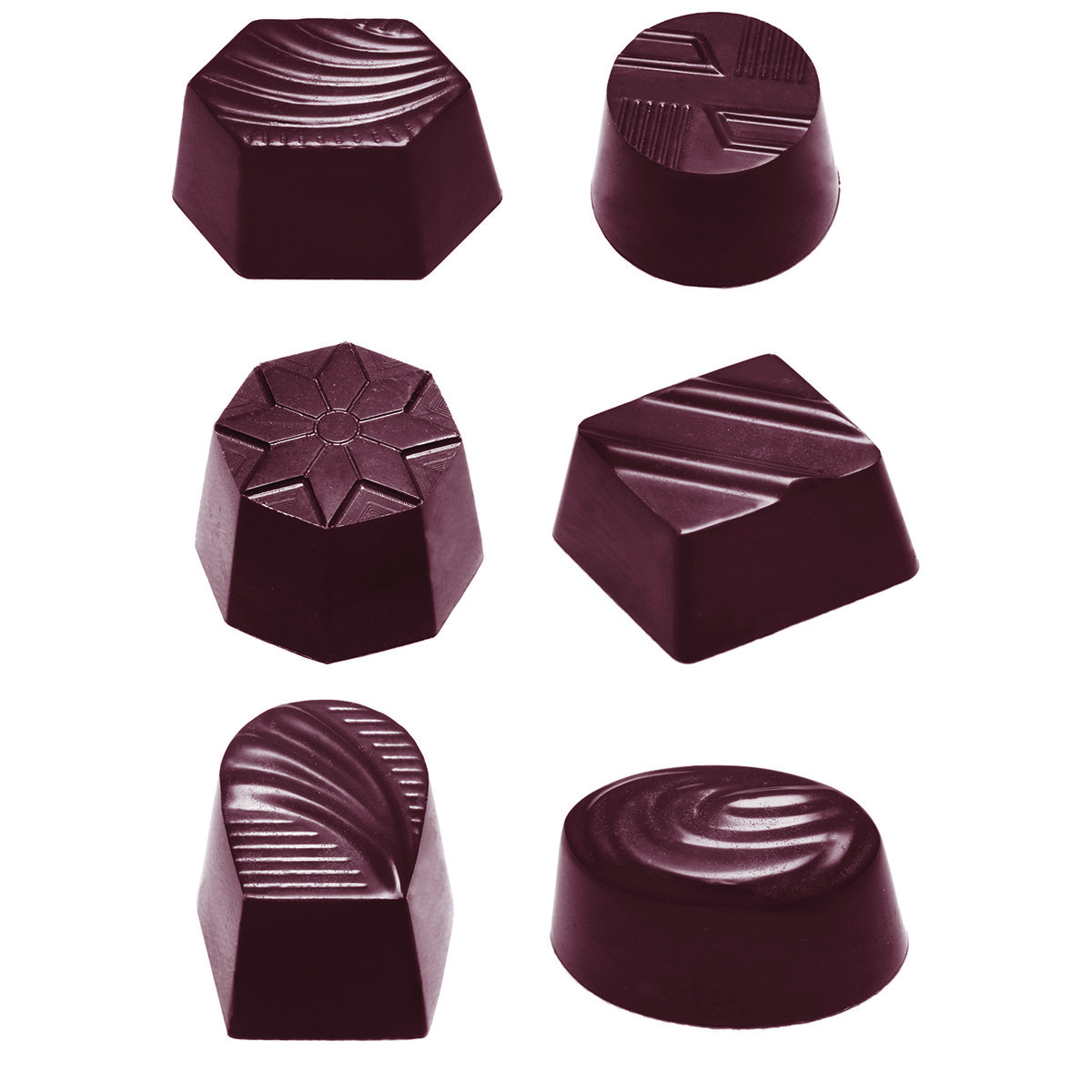 Schokoladen Form - Sortiment klein 6 Fig. Schokoladen Form - Sortiment klein 6 Fig.