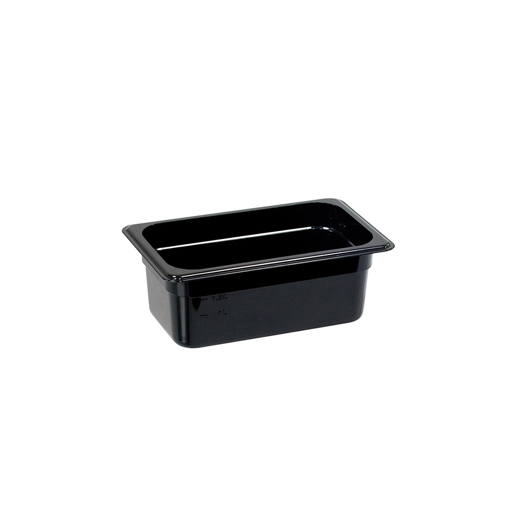 Gastronormbehälter, Serie STANDARD, Polycarbonat, schwarz, GN 1/4 (100 mm) Gastronormbehälter, Serie STANDARD, Polycarbonat, schwarz, GN 1/4 (100 mm)