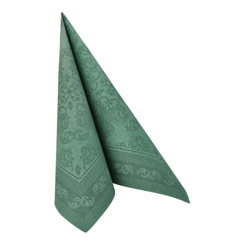12500 Servietten "ROYAL Collection" 1/4-Falz 40 cm x 40 cm dunkelgrün "Arabesque"