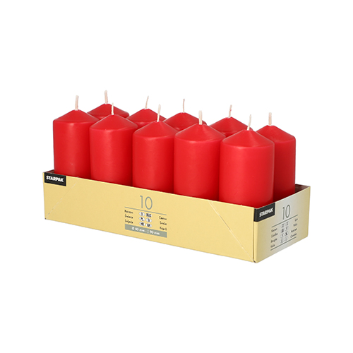 3960 Stumpenkerzen Ø 40 mm · 90 mm rot