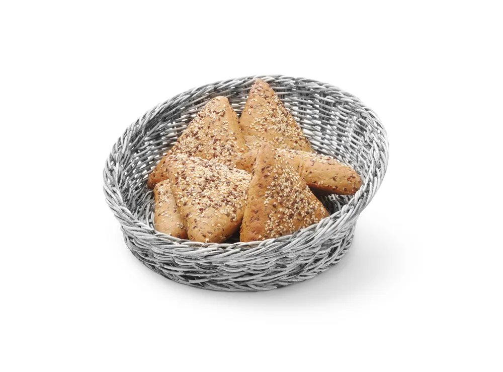 Brotkorb, rund abgeschrägt, Hellgrau, ⌀310x(H)120mm