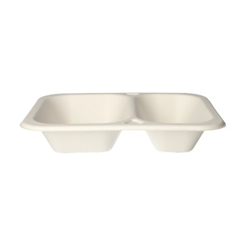 12000 Siegelschalen, Zuckerrohr 2-geteilt 800 ml 4,2 cm x 18,5 cm x 23,5 cm weiss