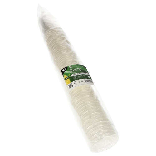 1500 Kaltgetränkebecher, PLA "pure" 0,2 l Ø 7,03 cm · 9,7 cm glasklar einzeln gehüllt 27000 Kaltgetränkebecher, PLA "pure" 0,2 l Ø 7,03 cm · 9,7 cm glasklar einzeln gehüllt