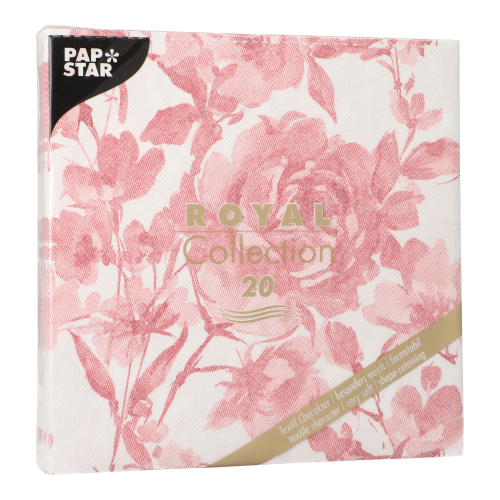 20 Servietten "ROYAL Collection" 1/4-Falz 40 cm x 40 cm bordeaux "Rose" 12000 Servietten "ROYAL Collection" 1/4-Falz 40 cm x 40 cm bordeaux "Rose"