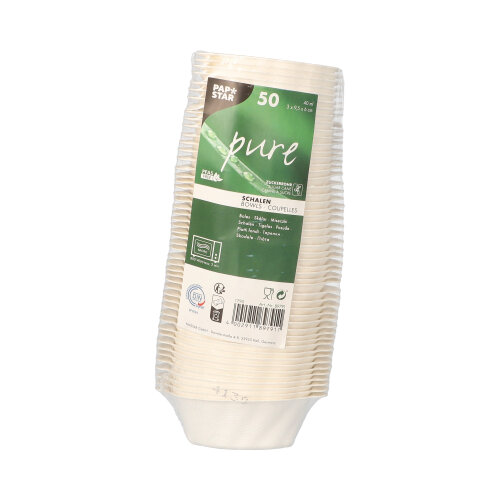 24000 Fingerfood - Schalen Zuckerrohr "pure" 40 ml 3 cm x 9,5 cm x 6 cm weiss "Wave"