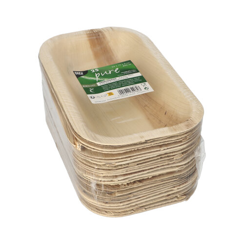 3000 Siegelschalen Palmblatt "pure" eckig 400 ml 4 cm x 15 cm x 24 cm ungeteilt