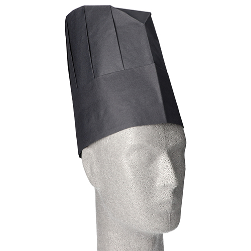 WORK-INN/-PS Kochmützen, Krepp 23 cm x 27,7 cm schwarz "Provence" Größenverstellbar