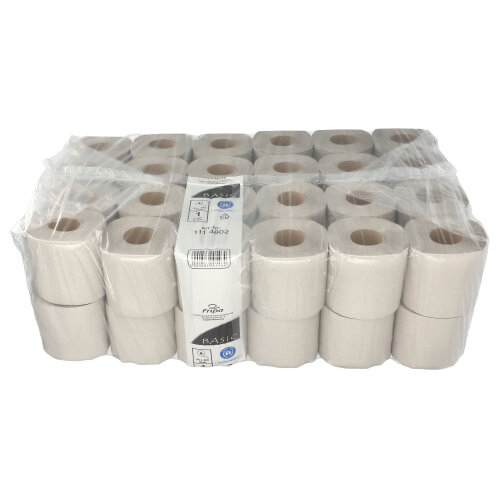 960 Rollen Toilettenpapier, 1-lagiges Krepp Ø 11,5 cm · 12 cm x 9,8 cm natur "Basic" 400 Blatt