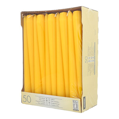 50 Leuchterkerzen Ø 2,2 cm · 25 cm gelb 7200 Leuchterkerzen Ø 2,2 cm · 25 cm gelb