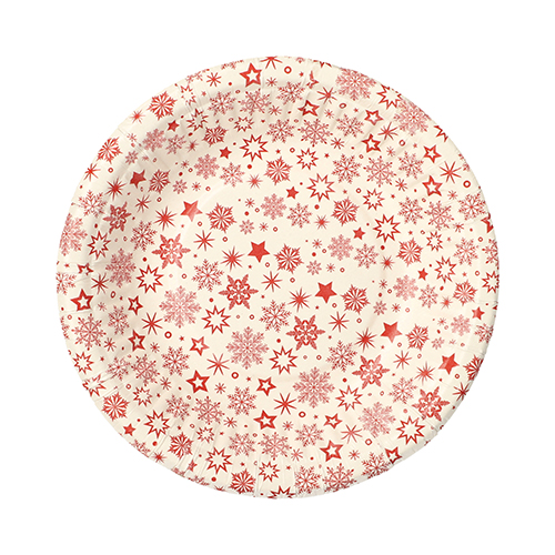 11520 Schalen, Pappe rund Ø 19 cm · 3 cm weiss "Snöflinga"