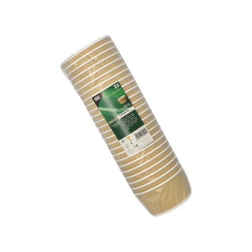 4000 Suppenbecher, Pappe rund 380 ml Ø 11 cm · 5,8 cm braun/weiss Ripple Wall