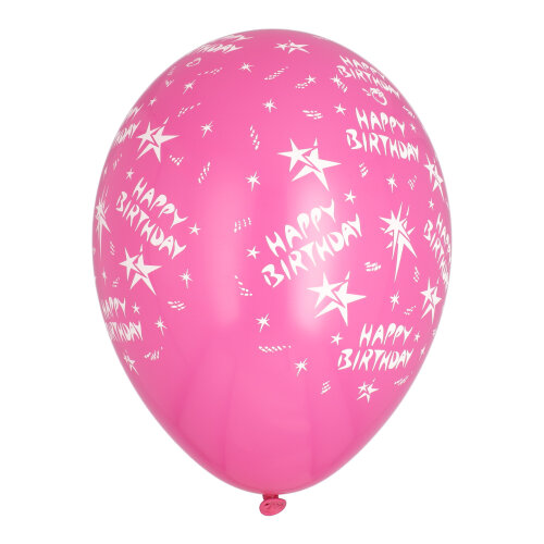 120 Luftballons Ø 29 cm farbig sortiert "Happy Birthday" 10 Luftballons Ø 29 cm farbig sortiert "Happy Birthday"
