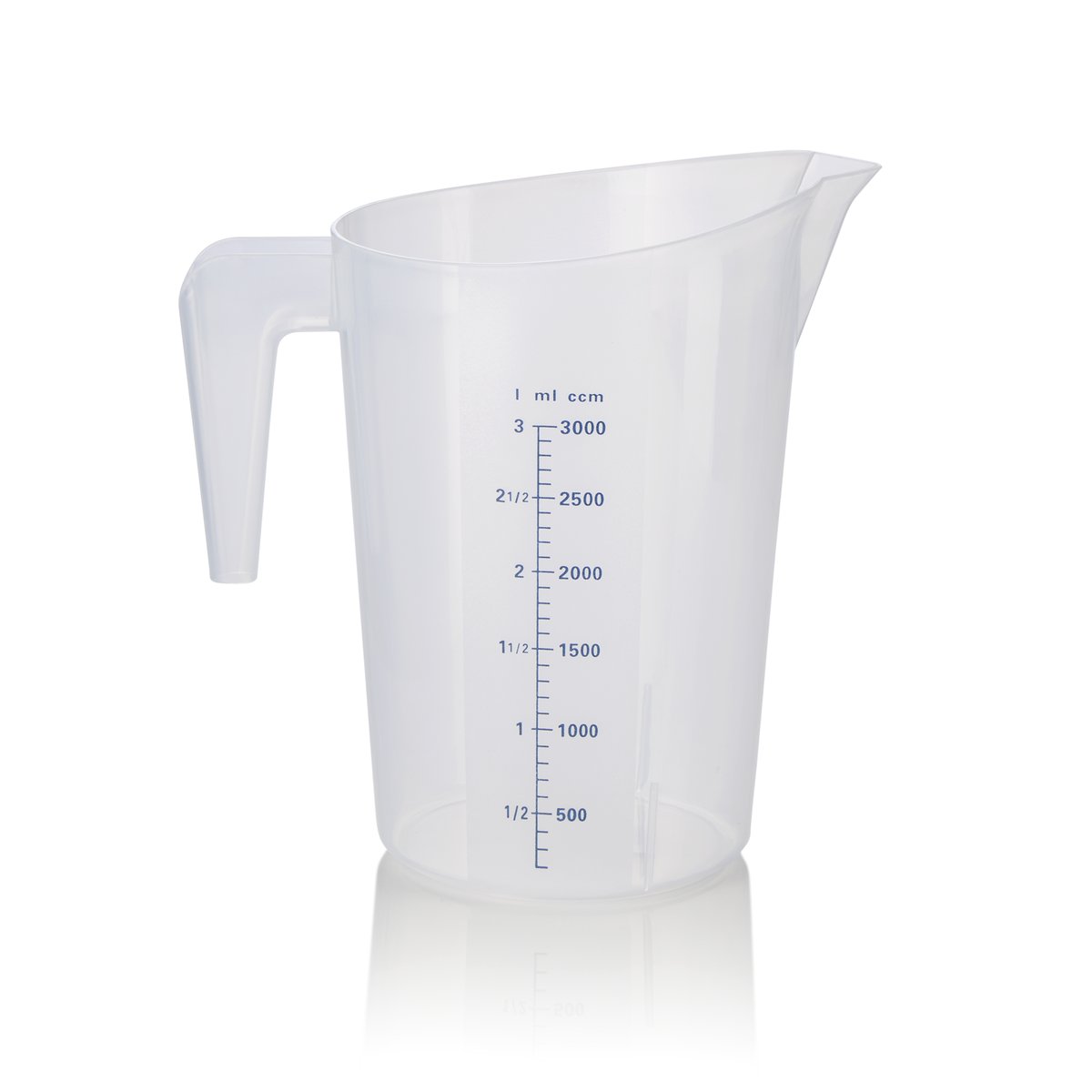 Messbecher, Ø 19 cm, 3 ltr., mit 100 ml Skalierung, Polypropylen Messbecher, Ø 19 cm, 3 ltr., mit 100 ml Skalierung, Polypropylen
