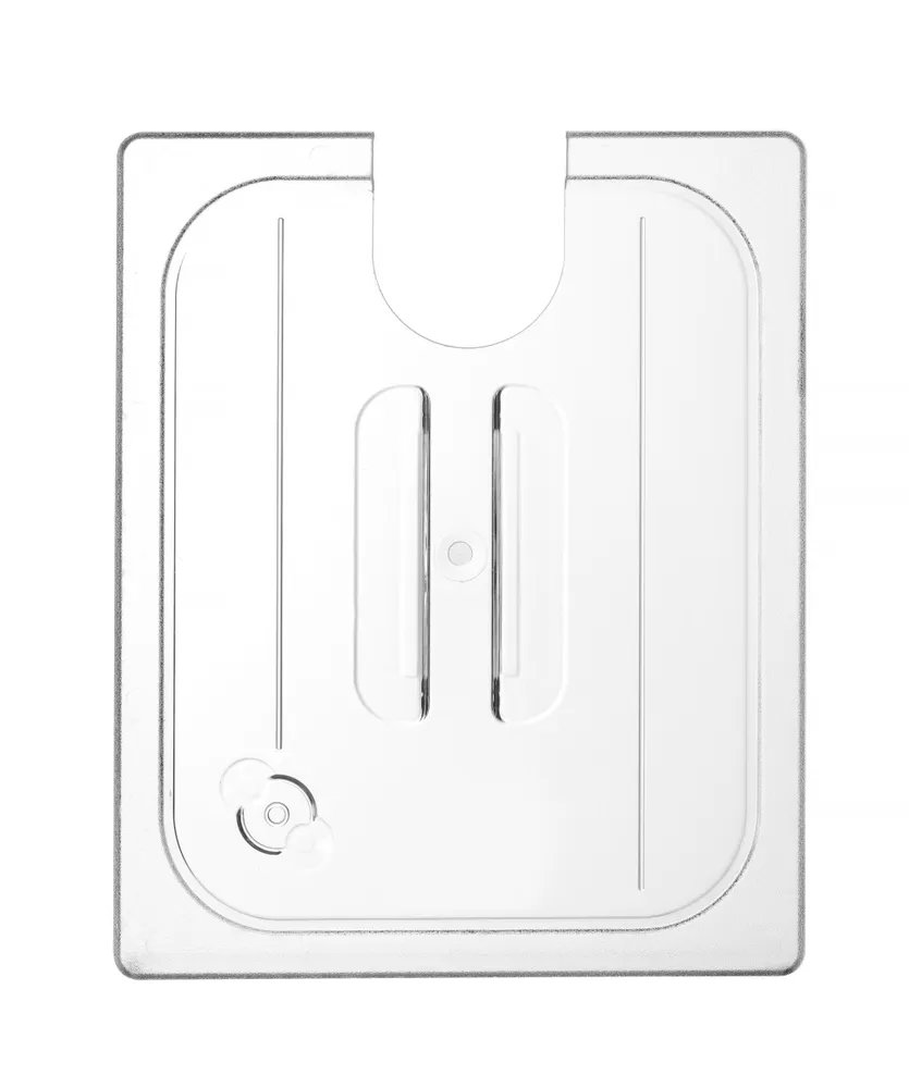 Gastronorm-Deckel mit Sous-Vide-Stab-Aussparung, GN 1/2, Transparent, 265x325mm Gastronorm-Deckel mit Sous-Vide-Stab-Aussparung, GN 1/2, Transparent, 265x325mm