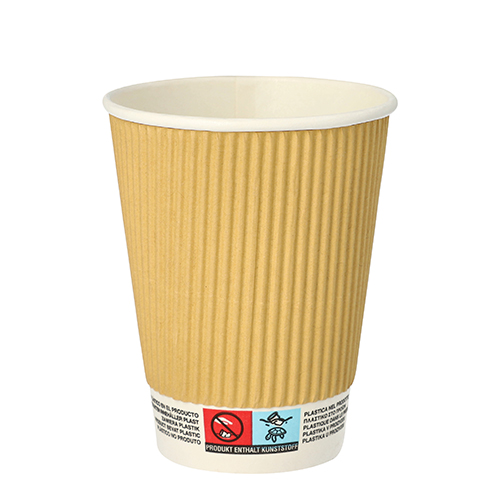 4000 Trinkbecher, Pappe 0,3 l Ø 9 cm · 11 cm Ripple Wall