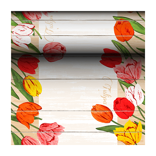 180 Tischläufer, stoffähnlich, Airlaid 24 m x 40 cm "Blooming Tulips"