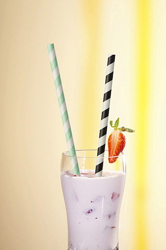 72000 Trinkhalme, Papier Ø 6 mm · 24 cm schwarz/weiss "Stripes"