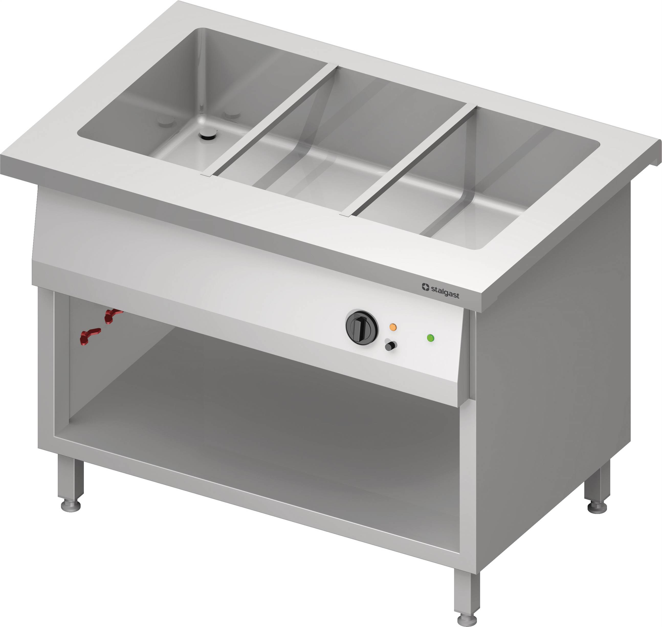 Bain-Marie-Station "Free Flow" mit einem Becken 3x GN1/1, 1132x750x880 mm Edelstahlabdeckung Bain-Marie-Station "Free Flow" mit einem Becken 3x GN1/1, 1132x735x880 mm Granitabdeckung "Standard G1"