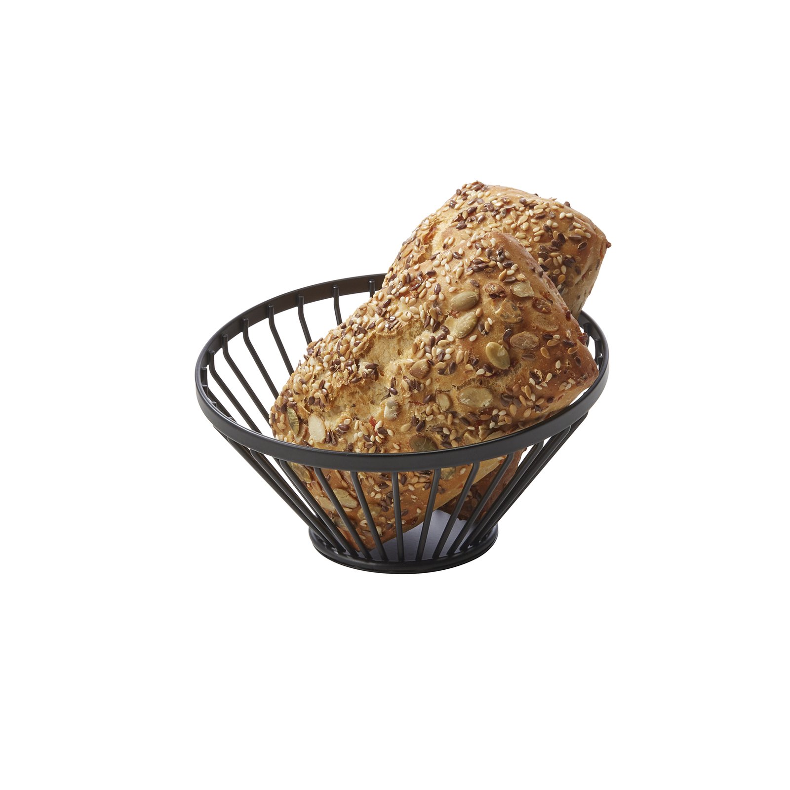 Buffetkorb, Ø 15 cm, Höhe 7,5 cm, schwarz pulverbeschichtet, Metall